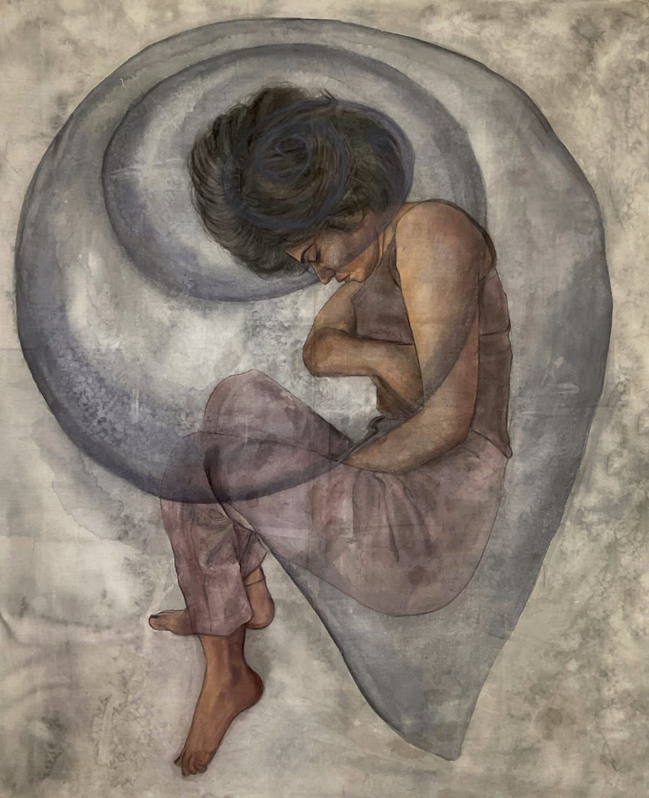 SLOW UNFOLDING, Mix-media on fabric