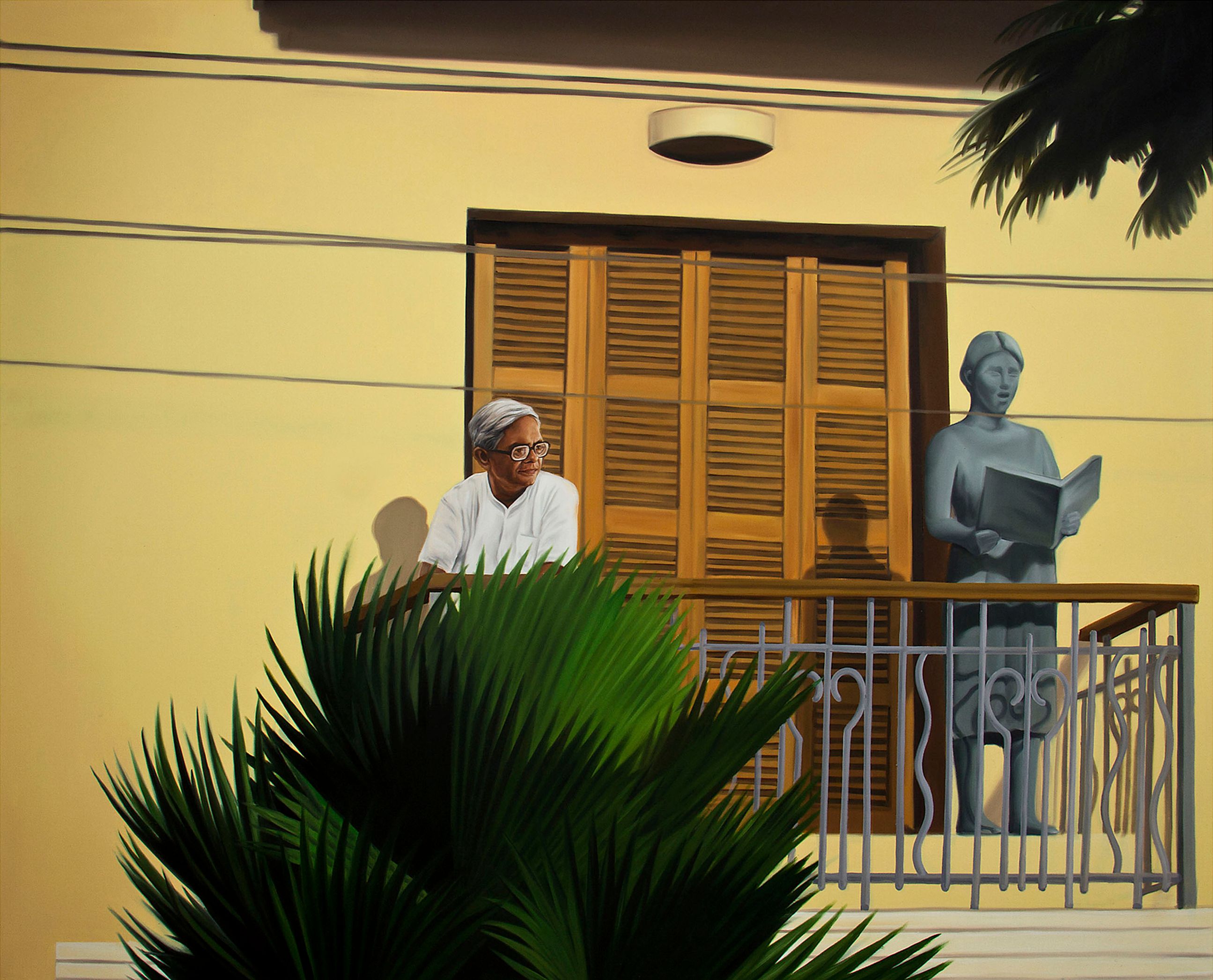 Balcony- Bhupen Khakhar, oil on canvas